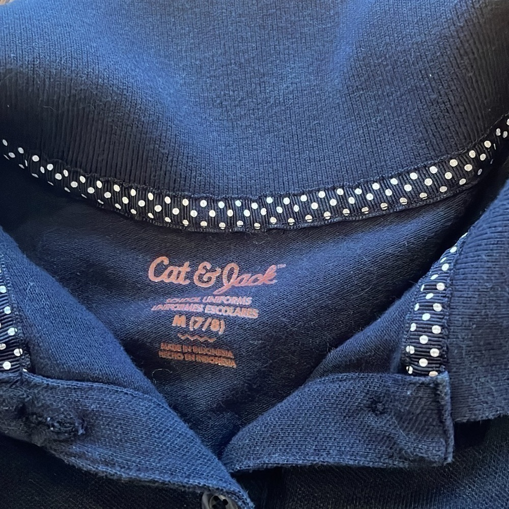 EUC Cat & Jack School Uniform Navy Blue Polo Size Medium 7/8 - Picture 2 of 3